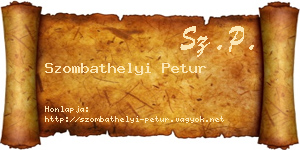 Szombathelyi Petur névjegykártya